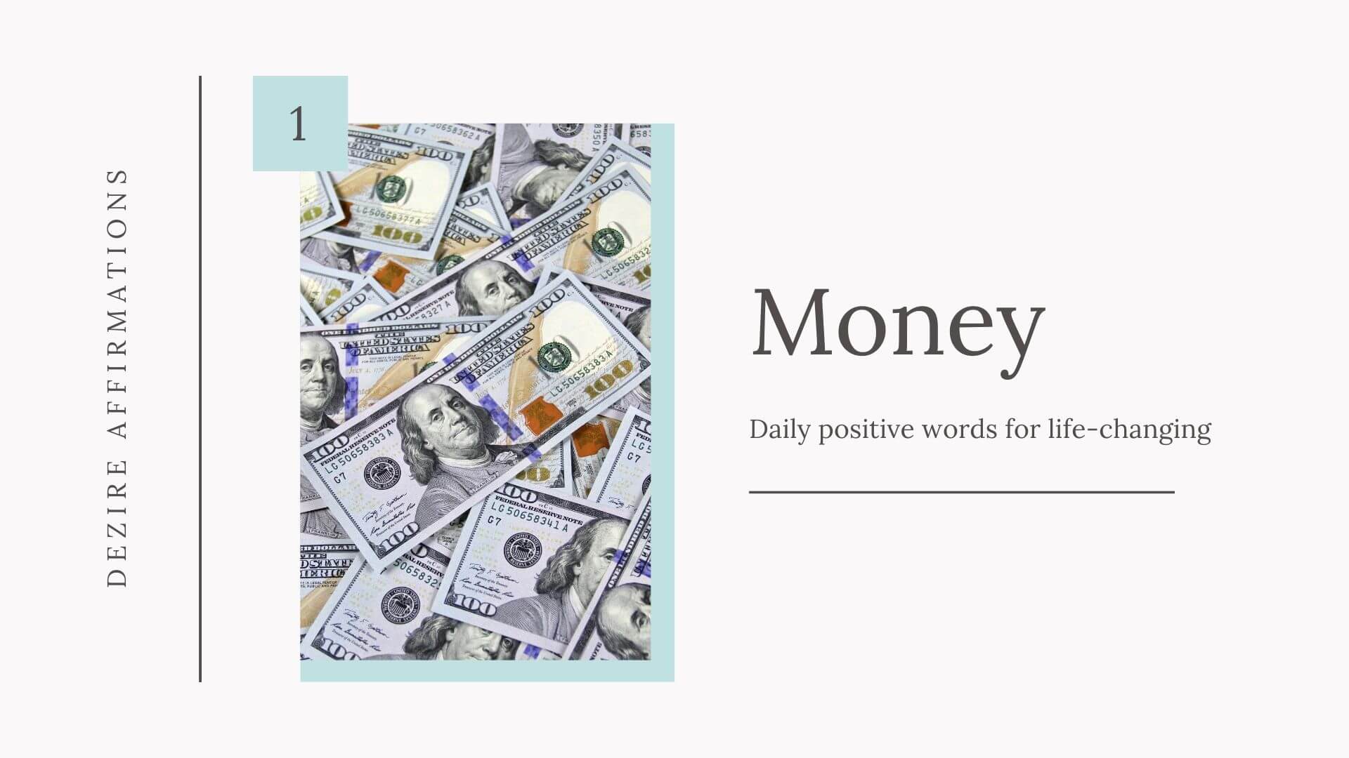 Money Affirmations - List 1 - DEZIRE BEAUTY MINDSET